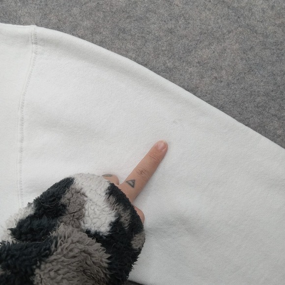 Vintage Russell Athletic Sweatshirt Mens Medium White Made USA Fleece Crewneck - Picture 7 of 8